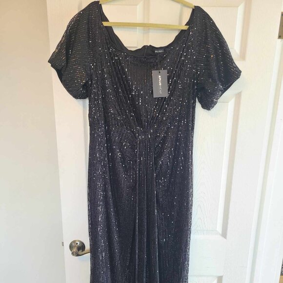 Black Sequin Dress - Jersey Material - Never Worn - Picture 1 of 4
